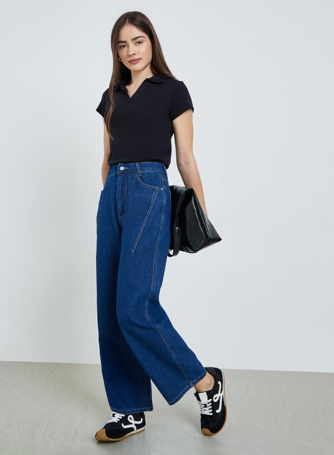 Styli Women Barrel Fit Jeans with Pockets - Image 4
